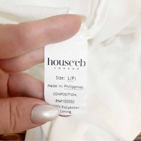 House of CB Babydoll Ivory Chiffon Halter Dress Size L ( Plus Cup) - Picture 8 of 13